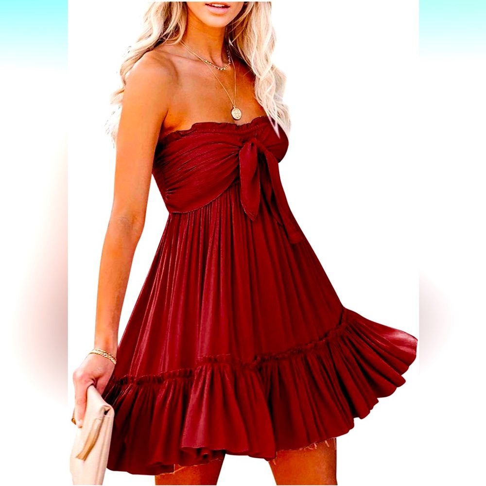 Summer cotton boho tube top dress